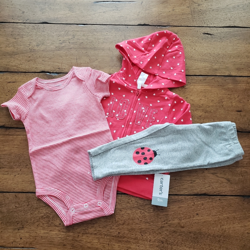 NWT Carter's 3-piece Love Bug Set